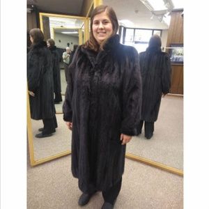 Black Letout Mink Fur 45” Coat